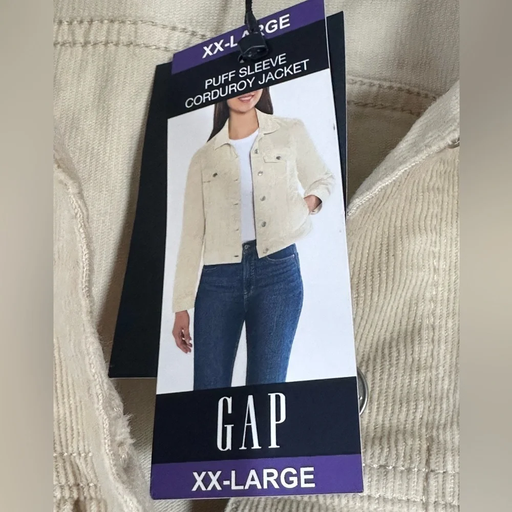 Gap Women’s Corduroy Jean Jacket | Color Oyster Gray | Size XXL | NWT